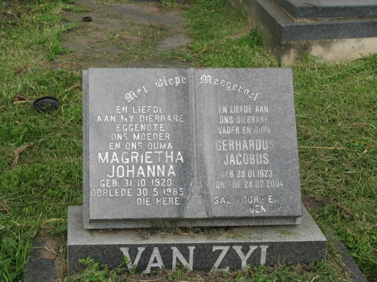 ZYL Gerhardus Jacobus 1923-2004 &amp; Magrietha Johanna 1920-1985