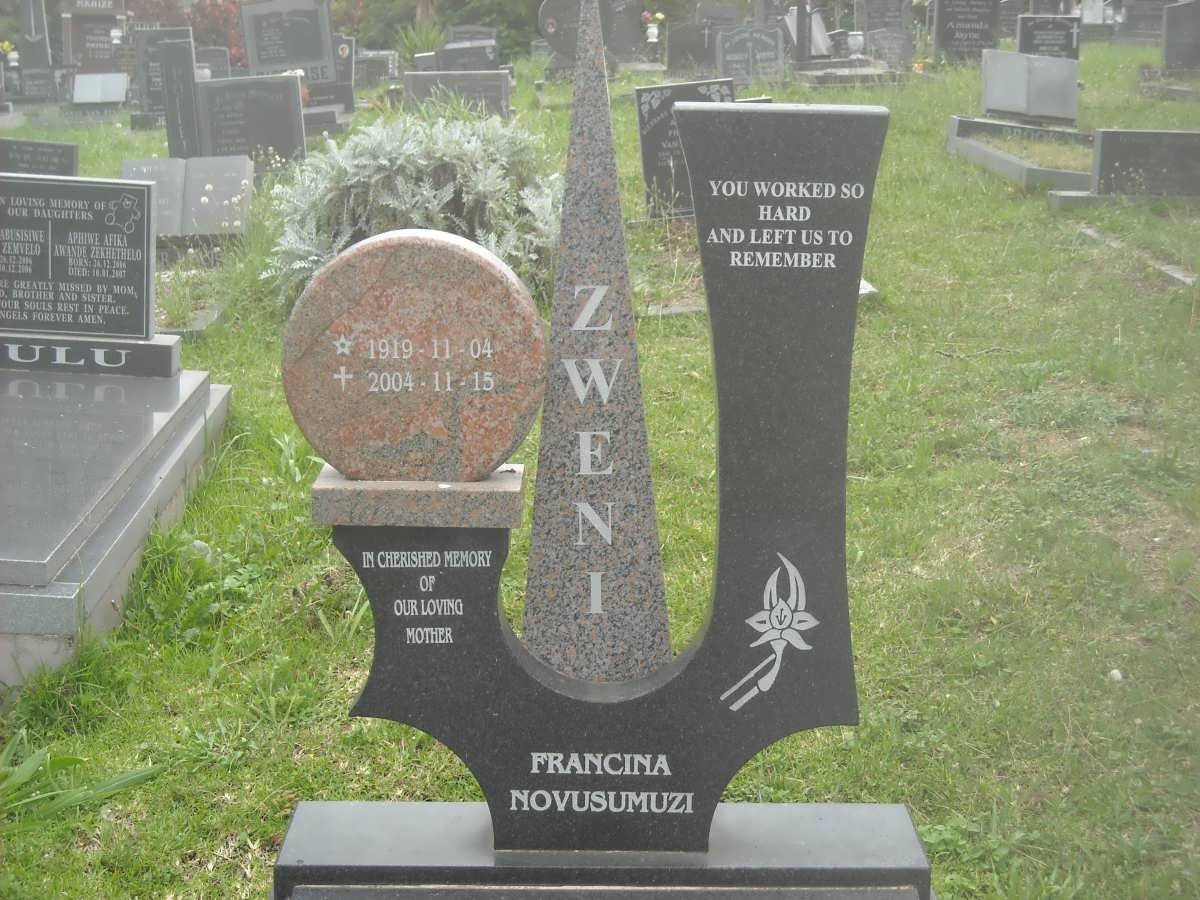 ZWENI Francina Novusumuzi 1919-2004