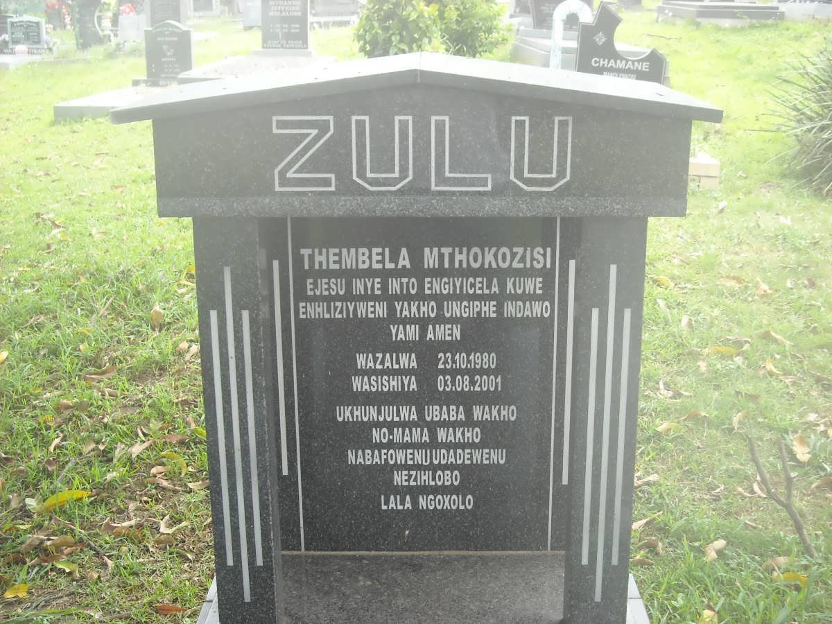 ZULU Thembela Mthokozisi 1980-2001