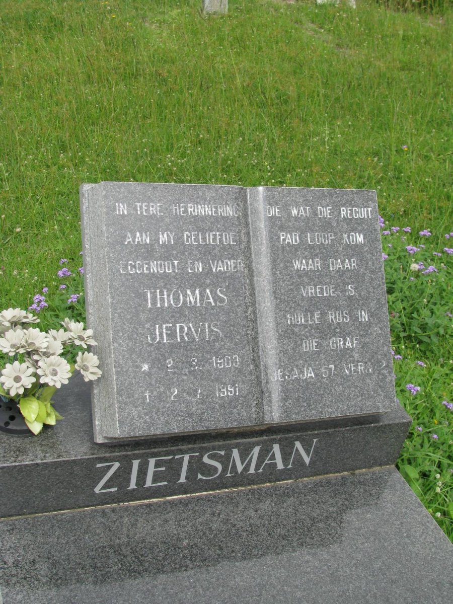 ZIETSMAN Thomas Jervis 1903-1991 &amp; Margaretha Elizabeth 1913-2002