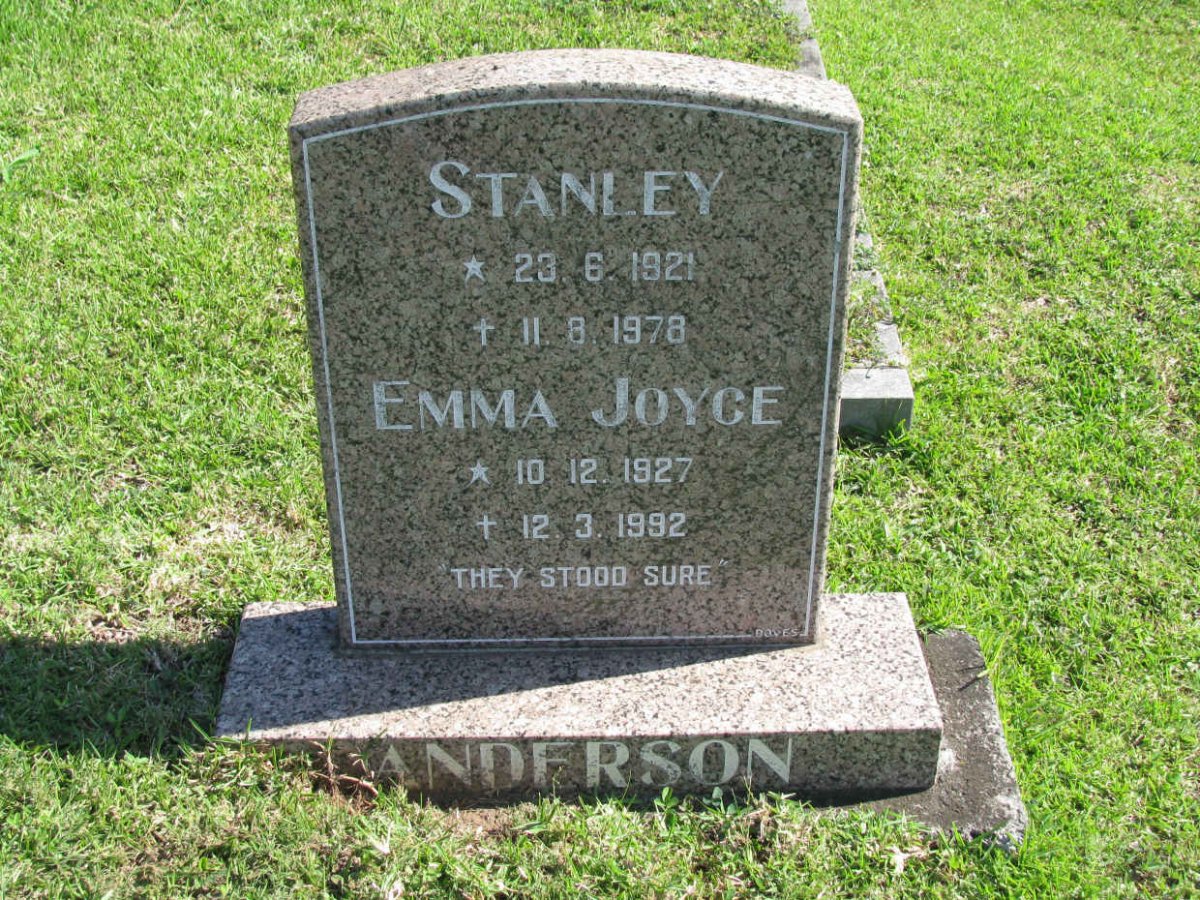 ANDERSON Stanley 1921-1978 &amp; Emma Joyce 1927-1992