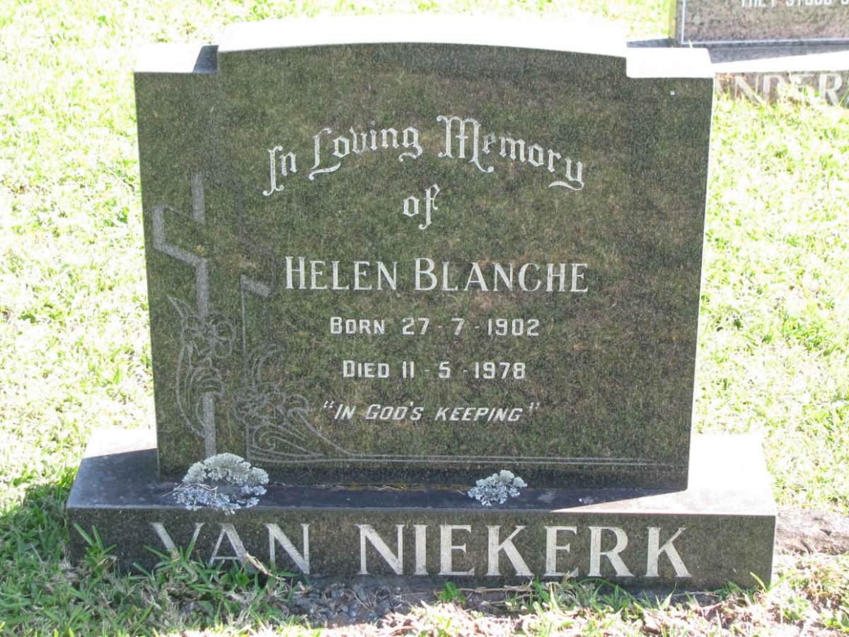 NIEKERK Bert, van -1995 &amp; Helen Blanche 1902-1978