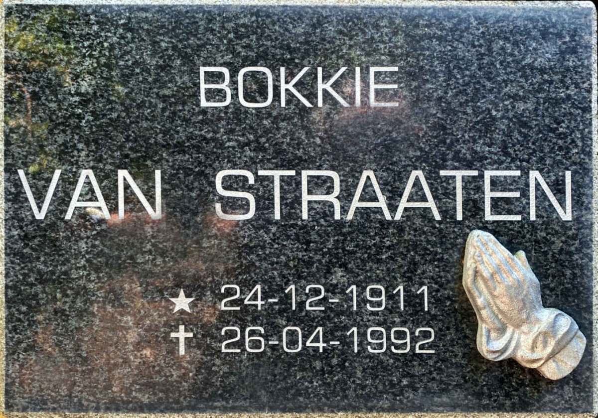 STRAATEN Bokkie, van 1911-1992