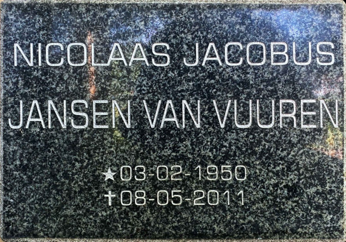 VUUREN Nicolaas Jacobus, Jansen van 1950-2011