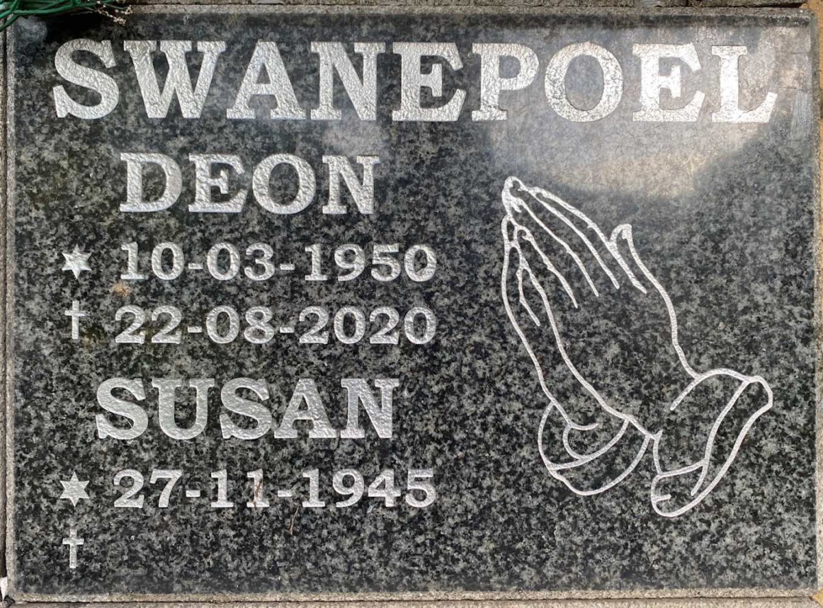 SWANEPOEL Deon 1950-2020 &amp; Susan 1945-