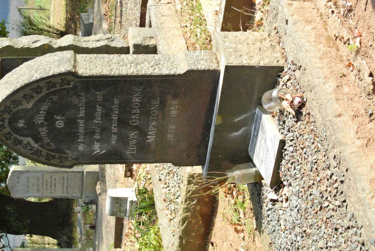 MAPSTONE Edwin Osborne 1889-1968 &amp; Winifred Ladysmith 1900-1995
