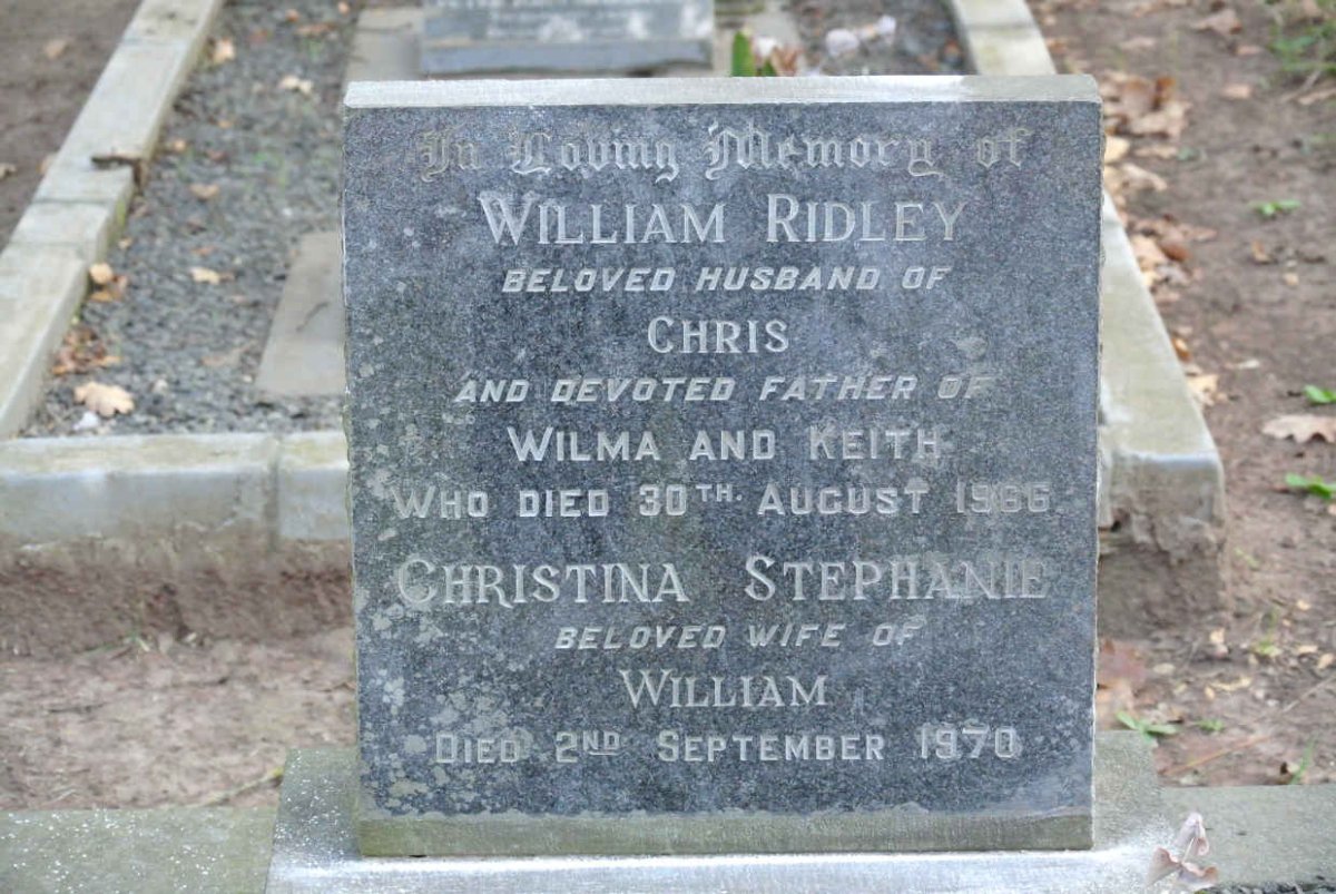 RIDLEY William -1966 &amp; Christina Stephanie -1970