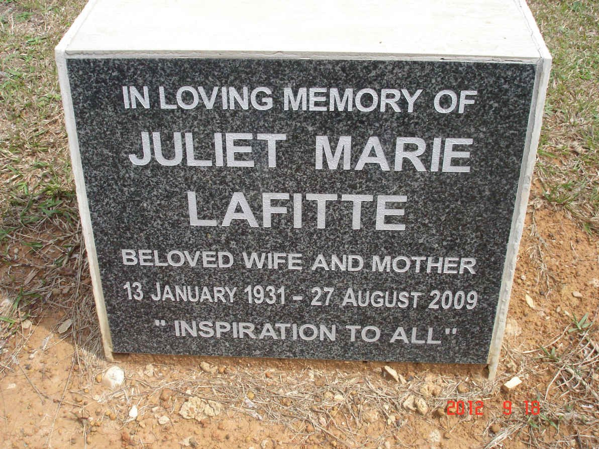 LAFITTE Juliet Marie 1931-2009