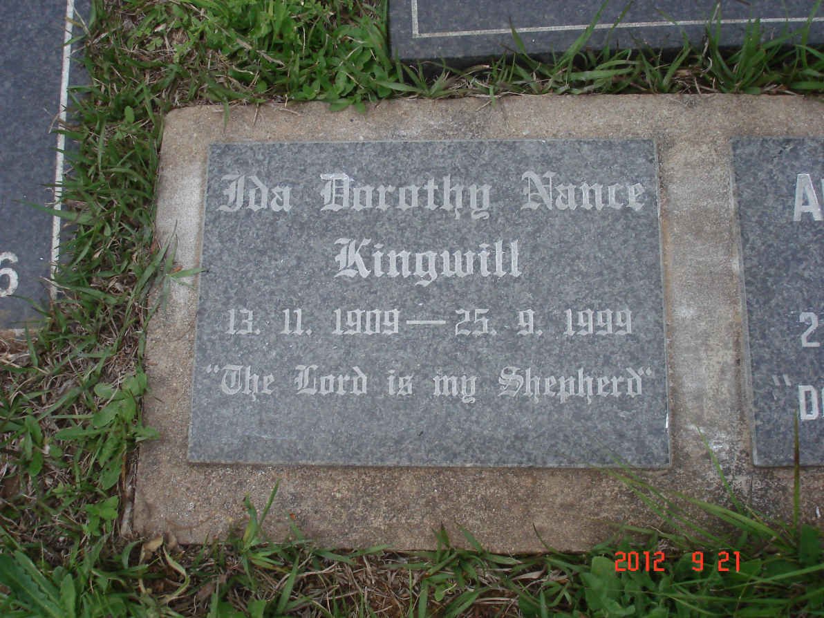 KINGWILL Ida Dorothy Nance 1909-1999