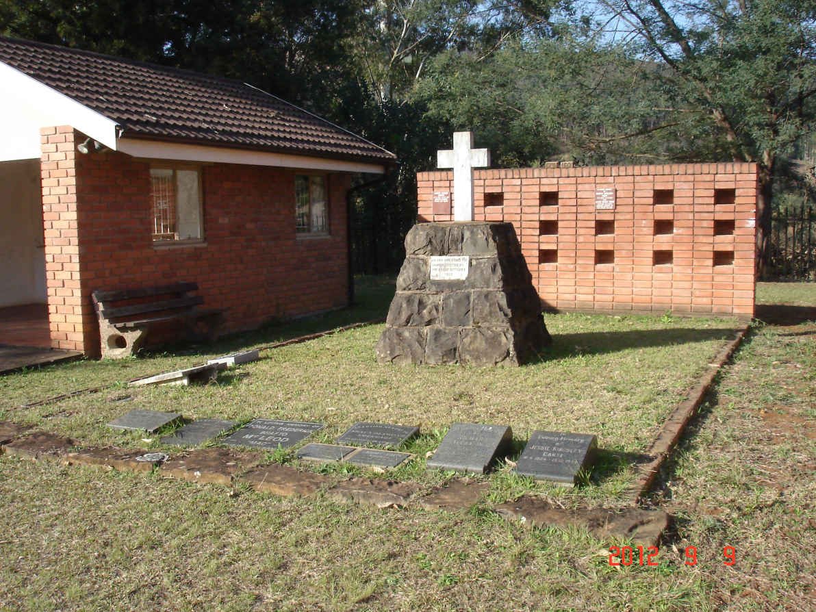1. The Original foundation markers of the Settler Church &amp; Overview on Memorial Wall