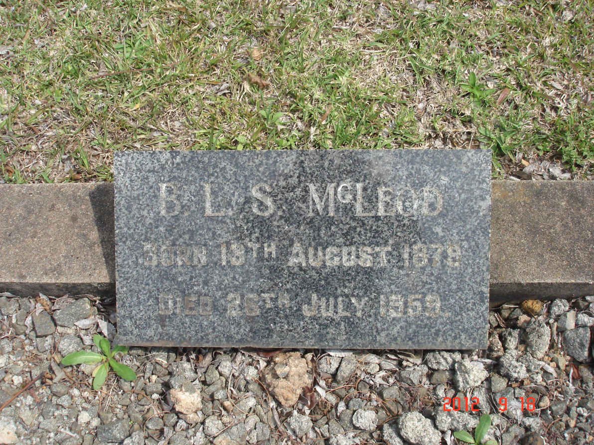MCLEOD B.L.S. 1879-1959