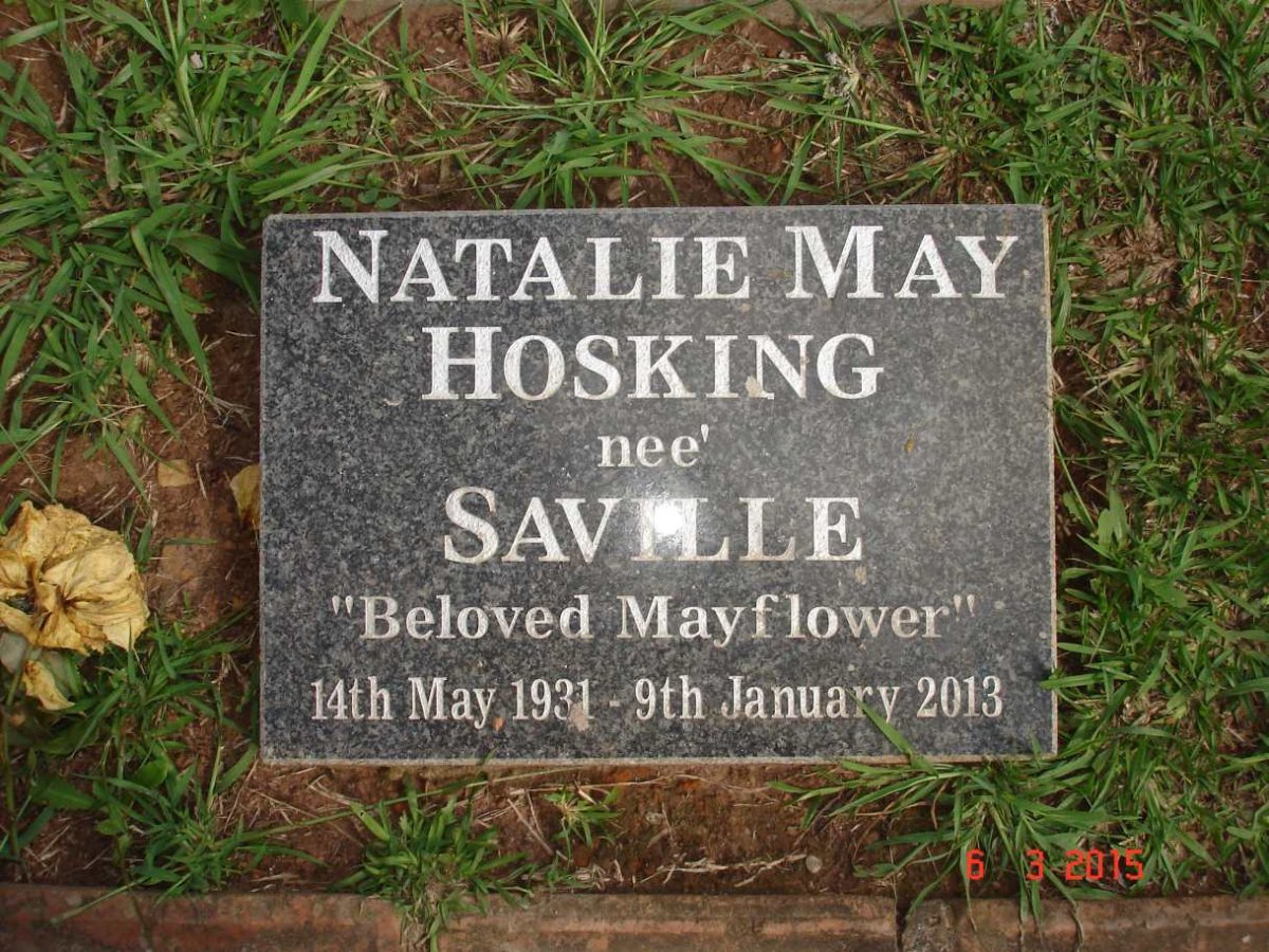 HOSKING Natalie May nee SAVILLE 1931-2013