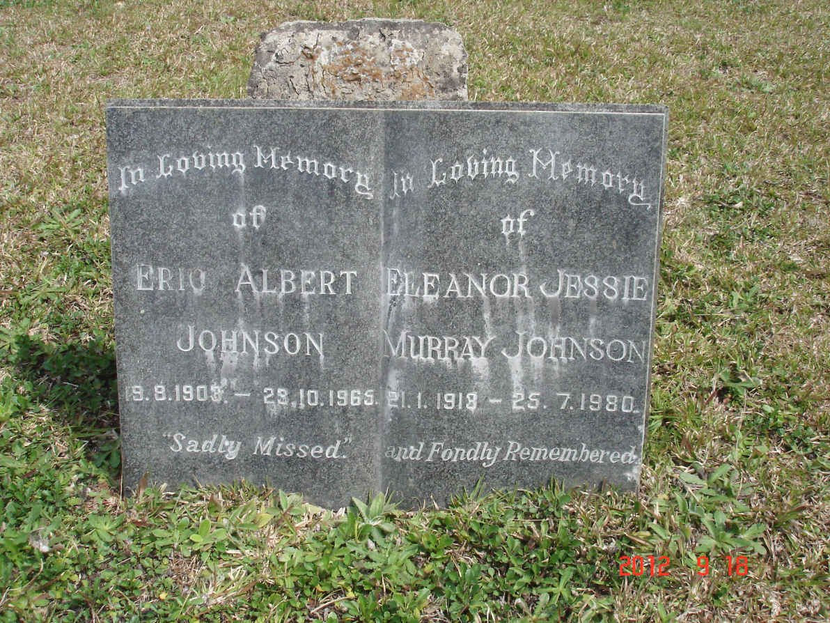 JOHNSON Eric Albert 1909-1965 &amp; Eleanor Jessie Murray 1913-1980
