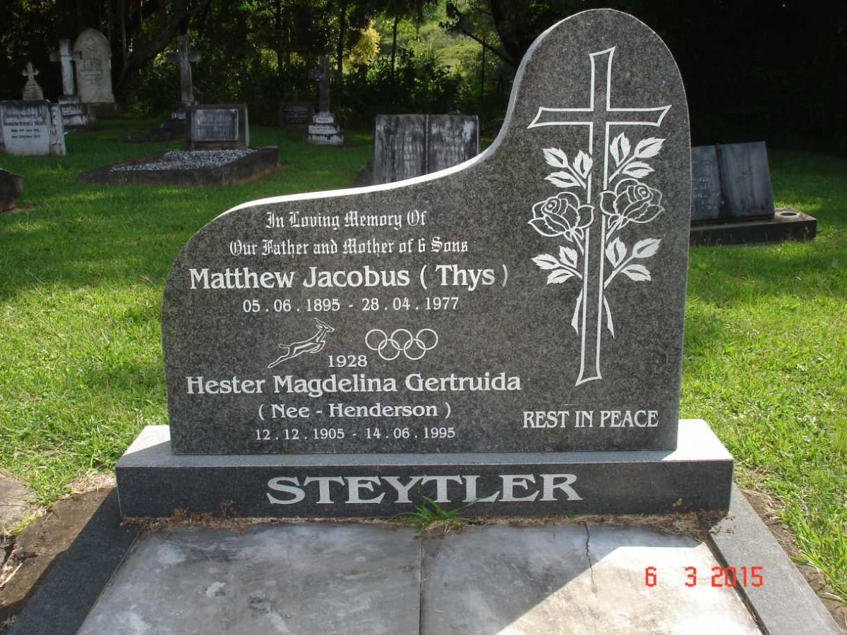 STEYTLER Matthew Jacobus 1895-1977 &amp; Hester Magdelina Gertruida HENDERSON 1905-1995