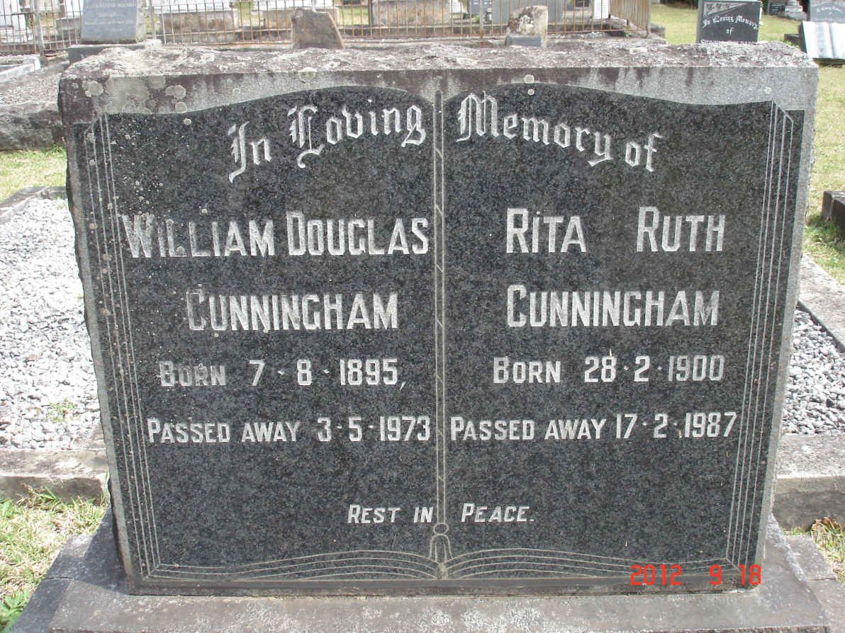 CUNNINGHAM William Douglas 1895-1973 &amp; Rita Ruth 1900-1987