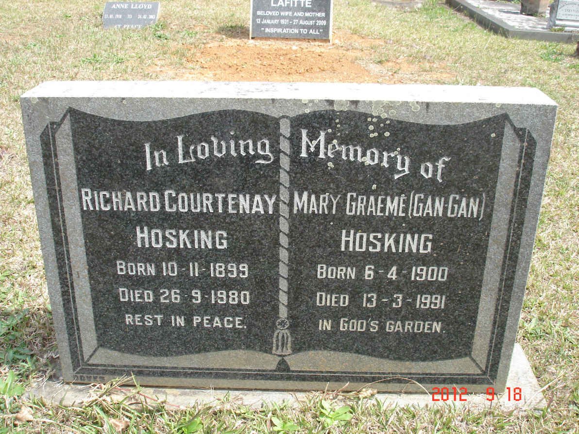 HOSKING Richard Courtenay 1899-1980 &amp; Mary Graeme 1900-1991
