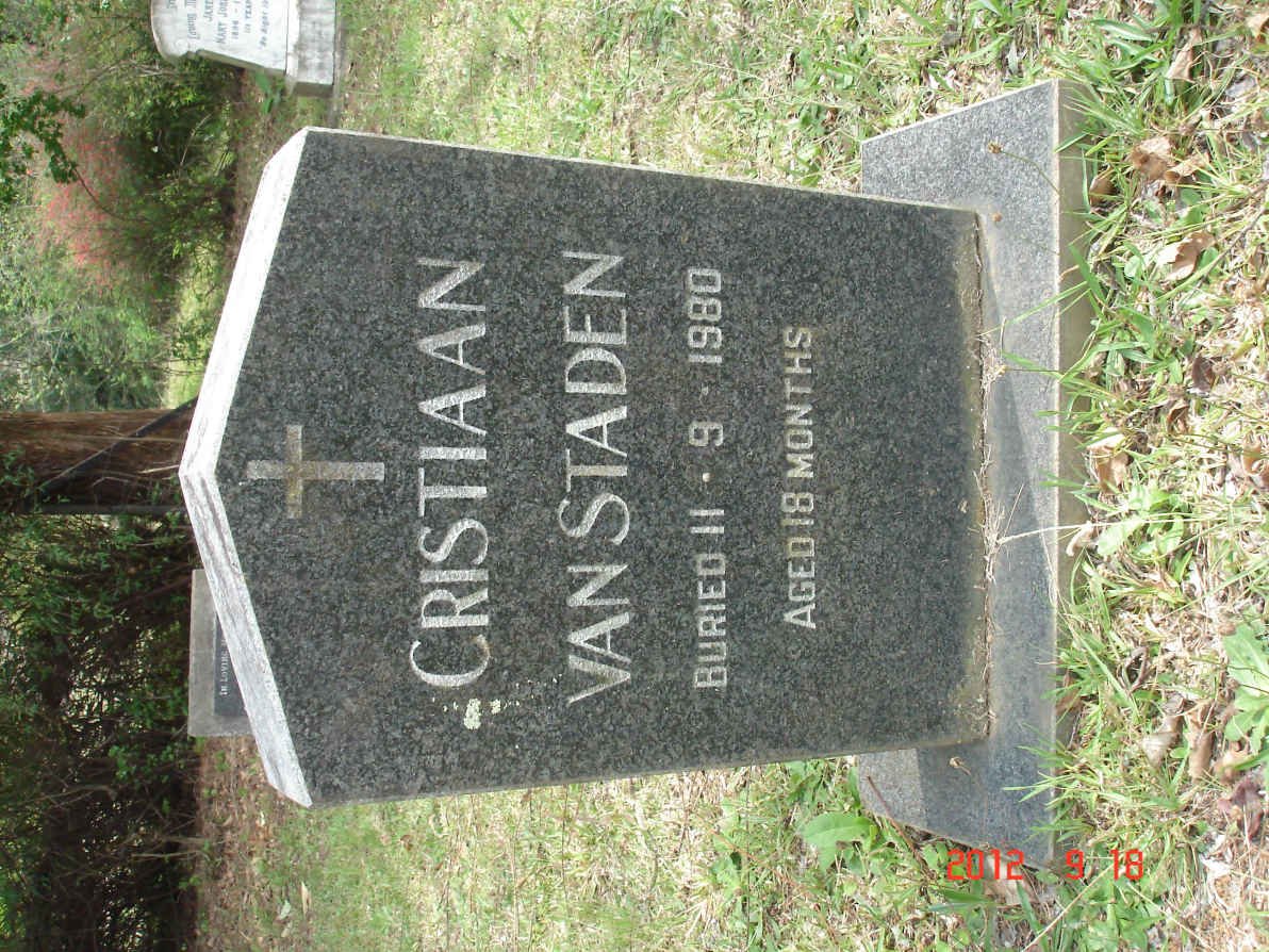 STADEN Cristiaan, van -1980