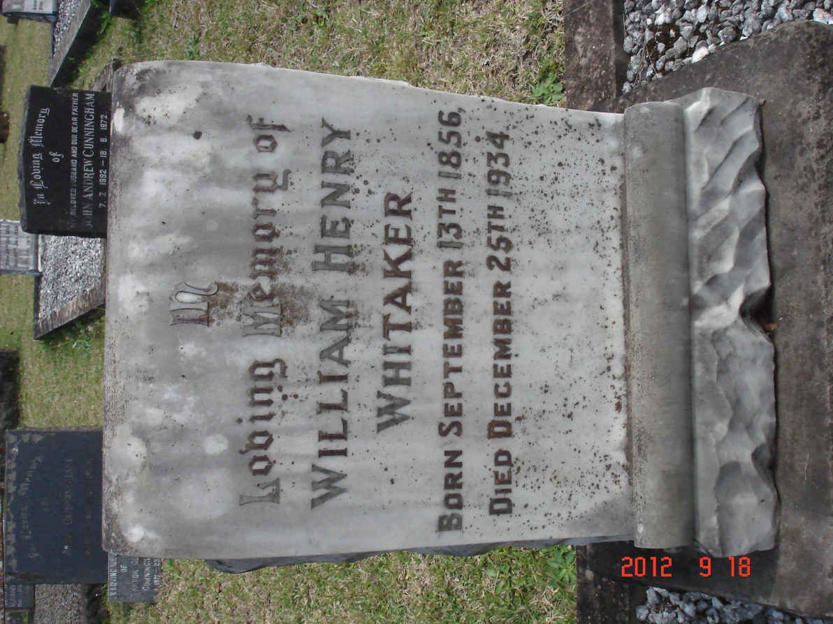 WHITAKER William Henry 1856-1934
