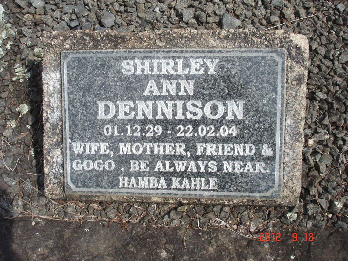 DENNISON Shirley Ann 1929-2004