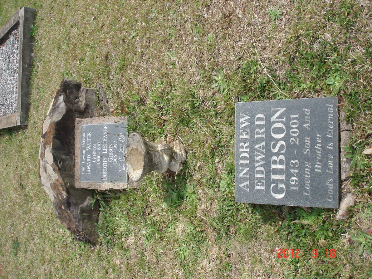 GIBSON Edward Walter 1901-1983 &amp; Dorothy L'Estrange 1906-1997 :: GIBSON Andrew Edward 1943-2001