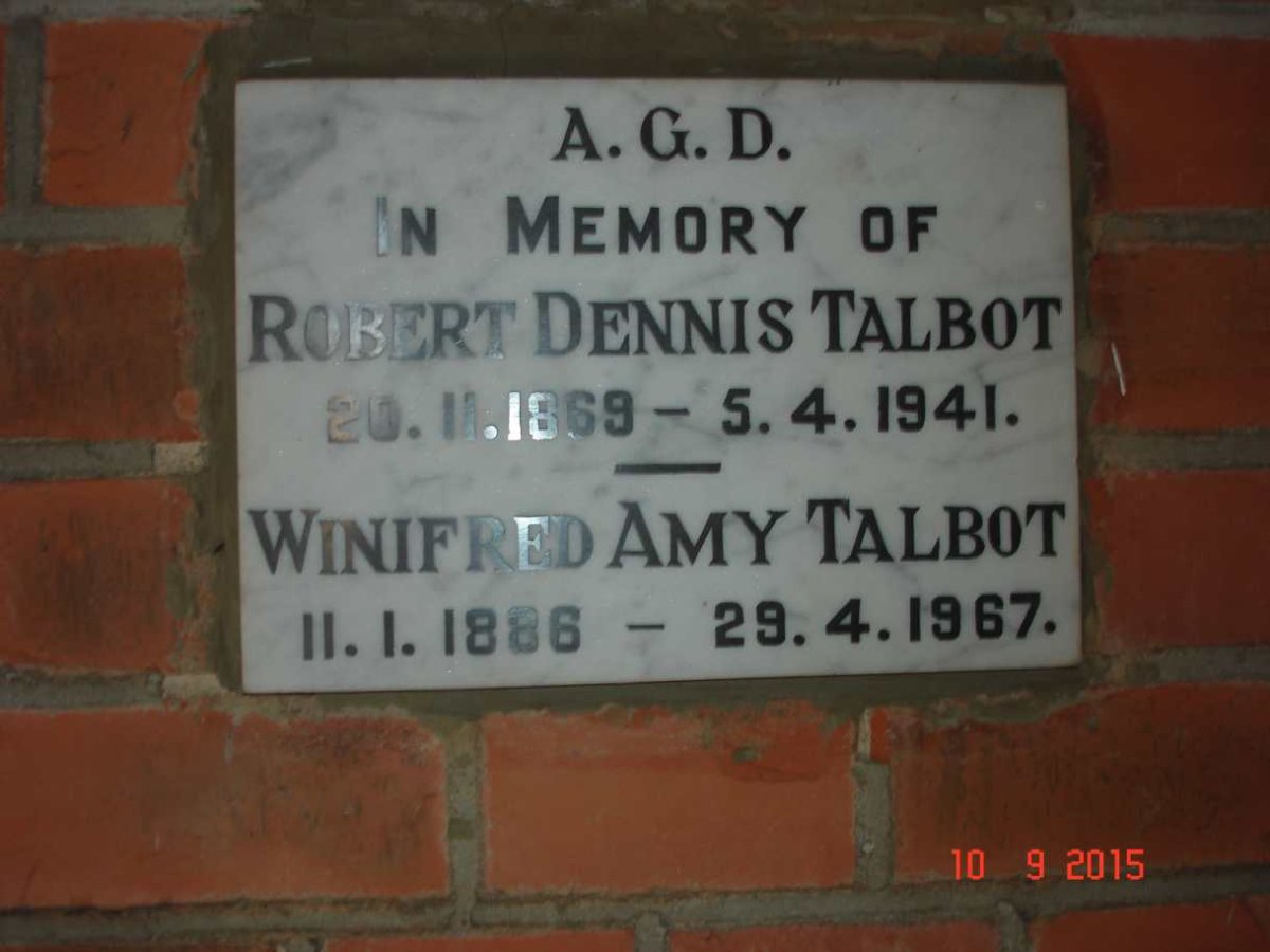 TALBOT Robert Dennis 1869-1941 :: TALBOT Winifred Amy 1886-1967