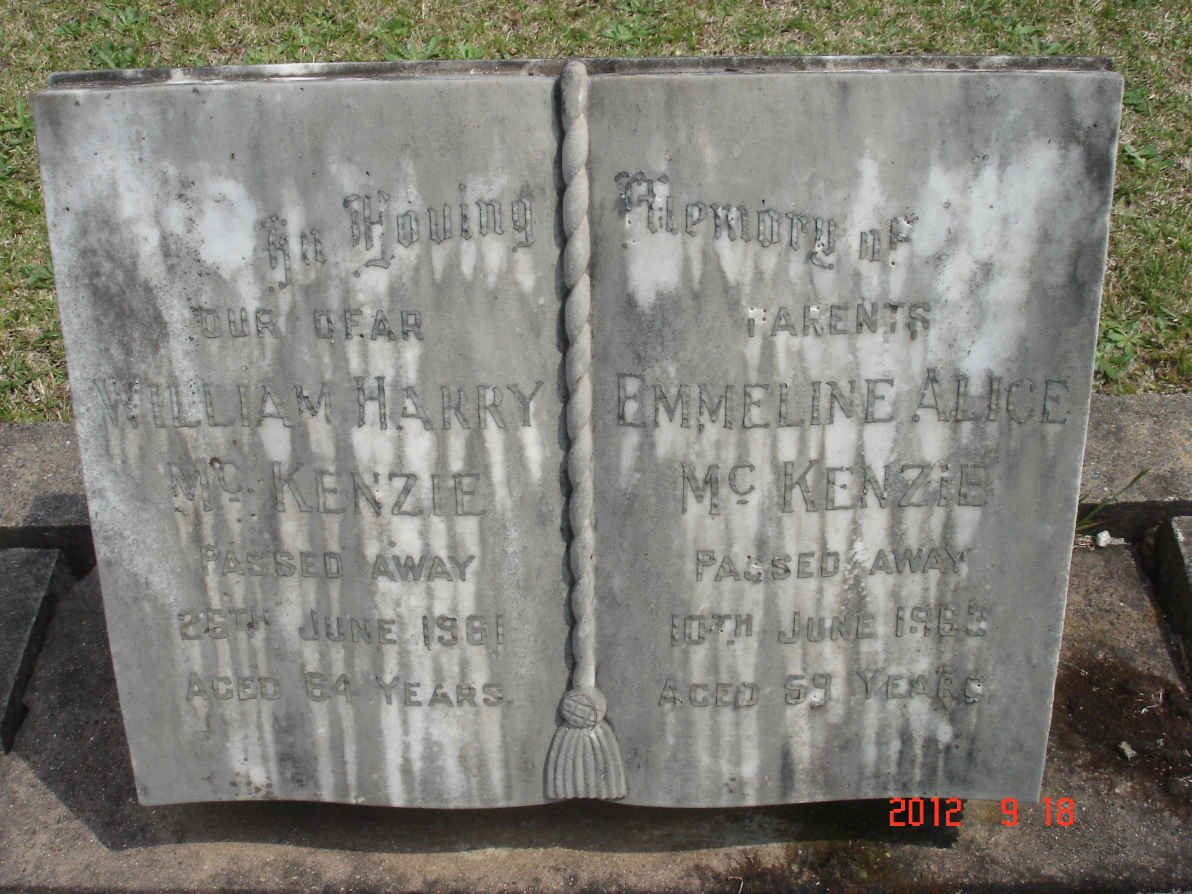 MCKENZIE William Harry -1961 &amp; Emmeline Alice -1963