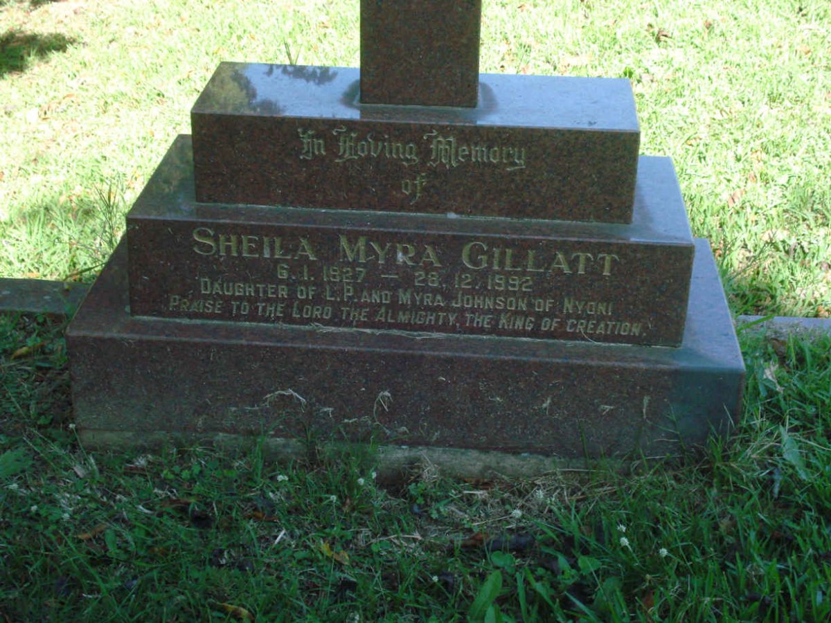 GILLATT Sheila Myra nee JOHNSON 1927-1992