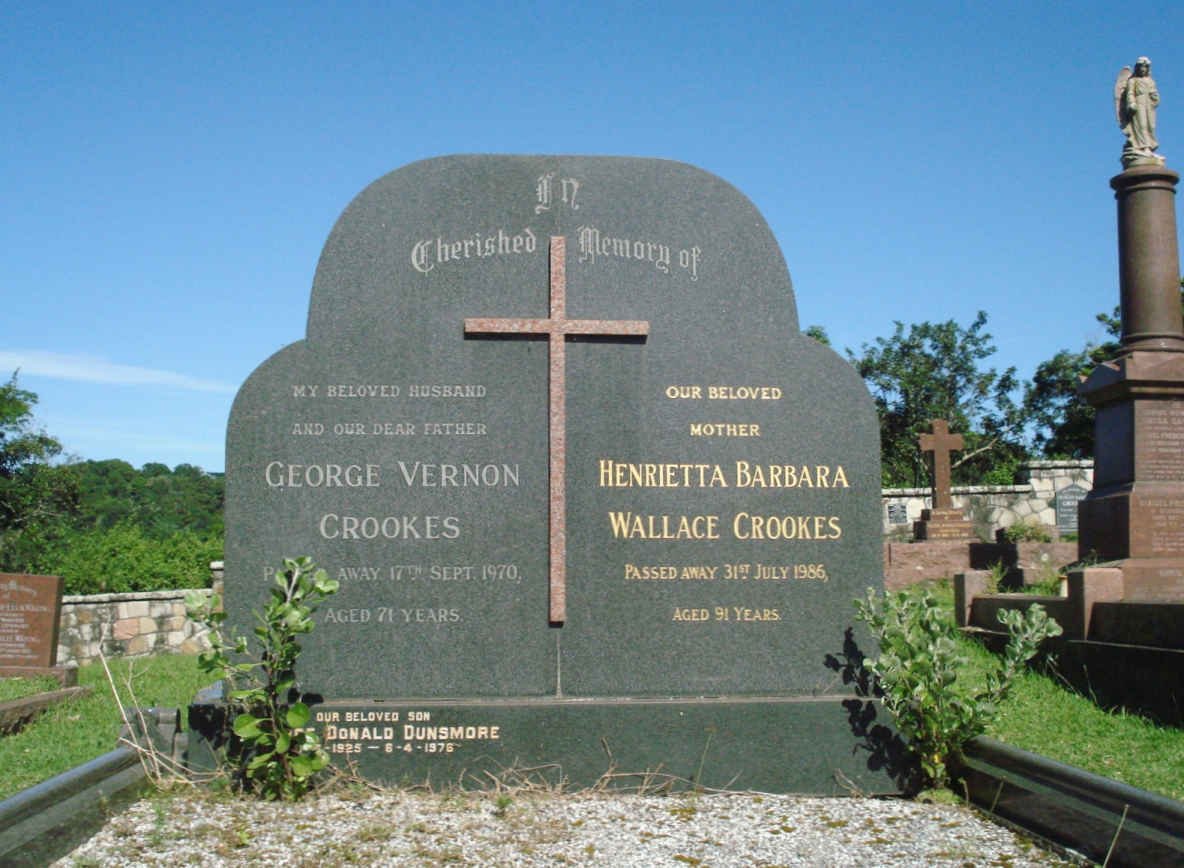 CROOKES George Vernon -1970 &amp; Henrietta Barbara WALLACE -1986