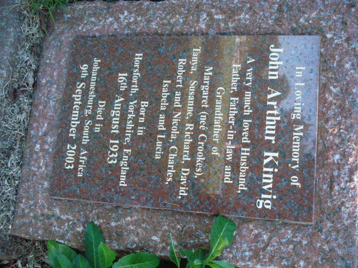 KINVIG John Arthur 1933-2003