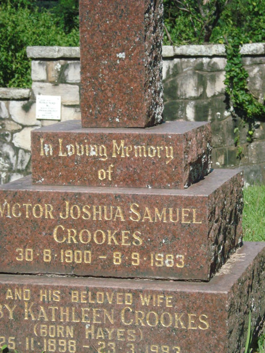 CROOKES Victor Joshua Samuel 1900-1983 &amp; Kathleen HAYES 1898-19?3