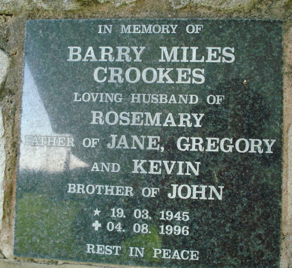 CROOKES Barry Miles 1945-1996