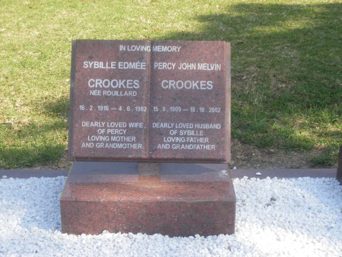CROOKES Percy John Melvin 1909-2002 &amp; Sybille Edmee ROUILLARD 1916-1982