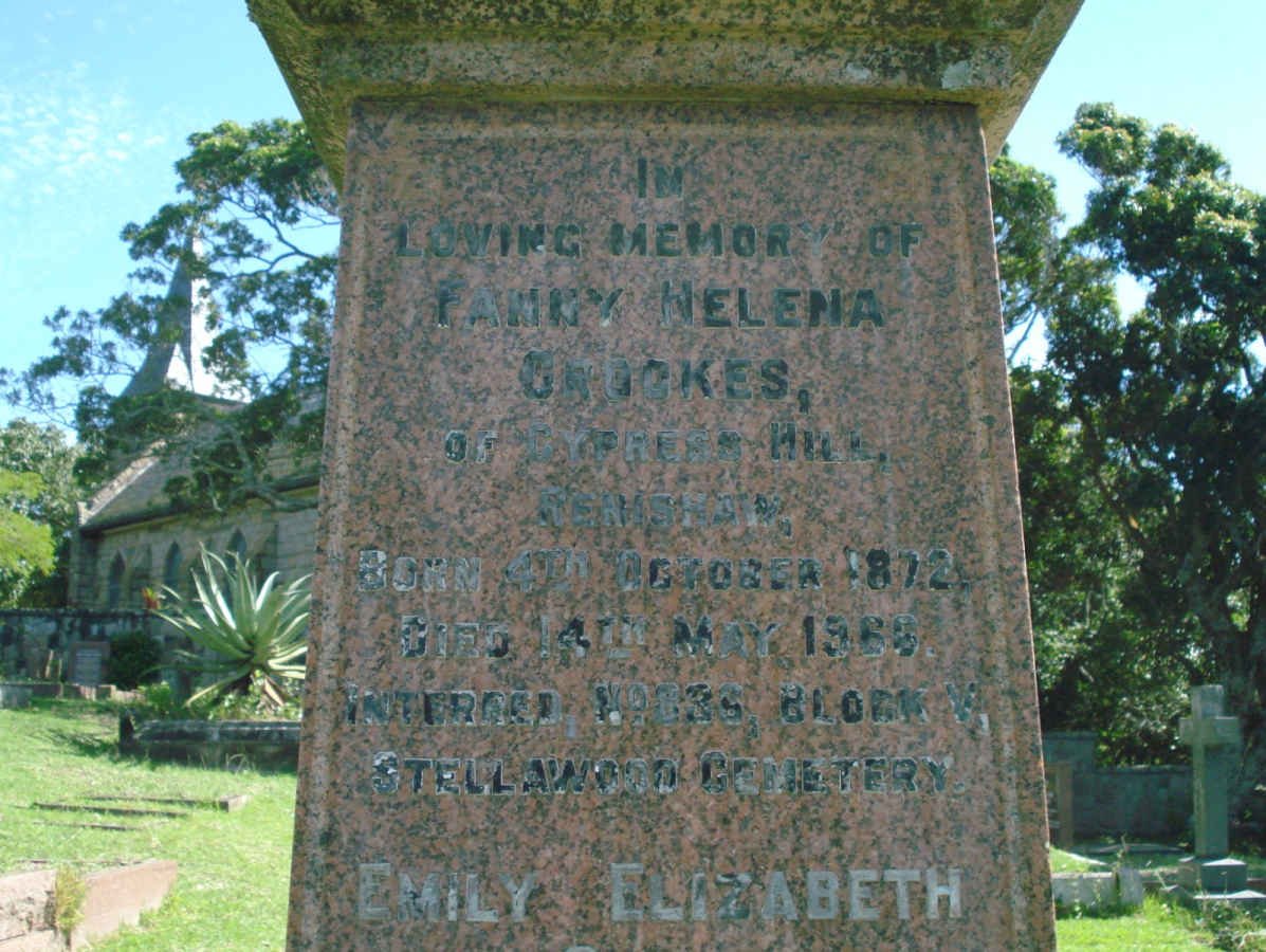 CROOKES Fanny Helen 1872-1966