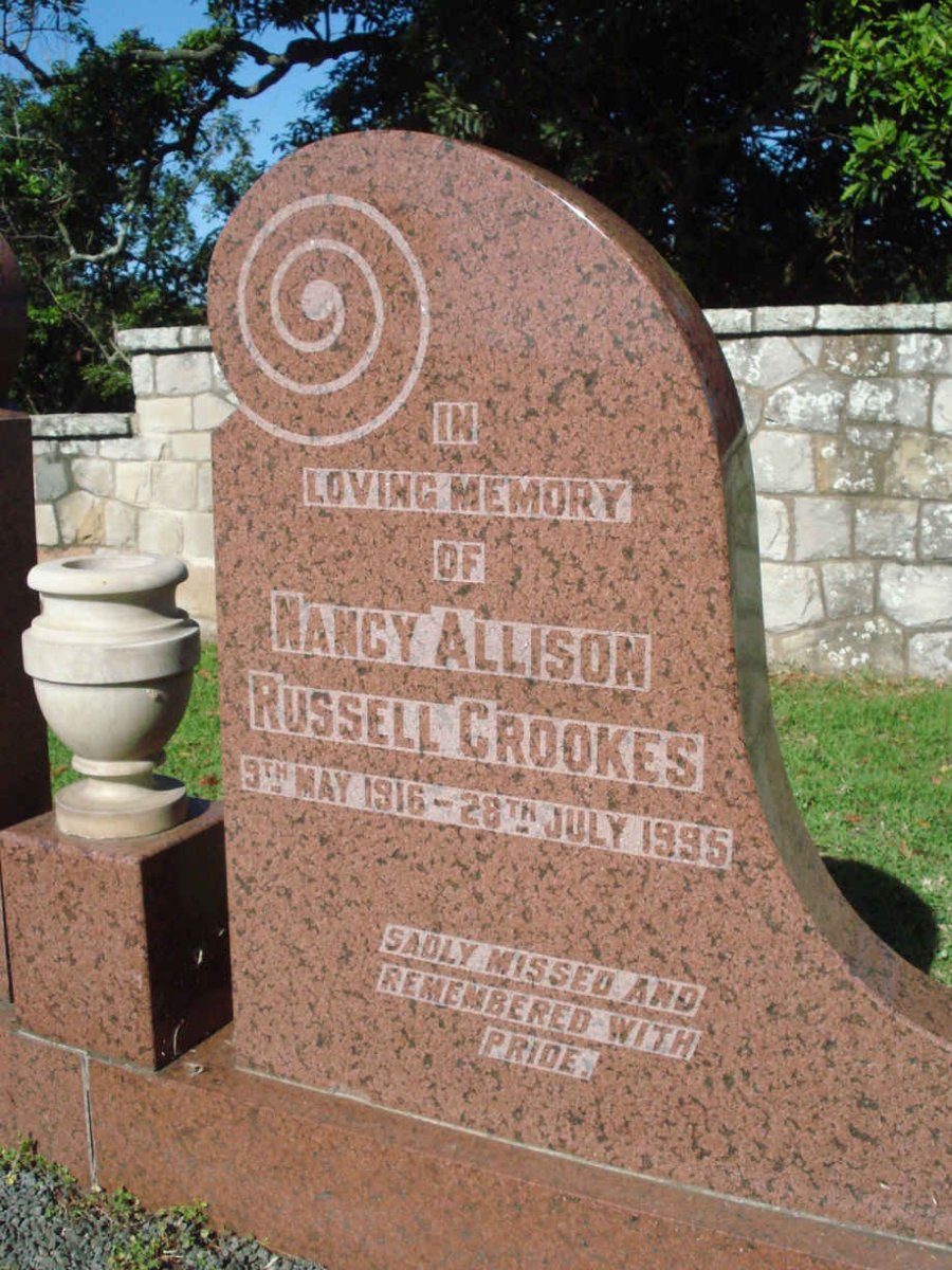 CROOKES Nancy Allison nee RUSSELL 1916-1995