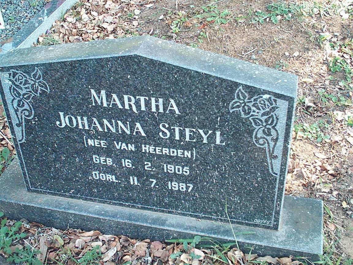 STEYL Martha Johanna nee VAN HEERDEN 1905-1987