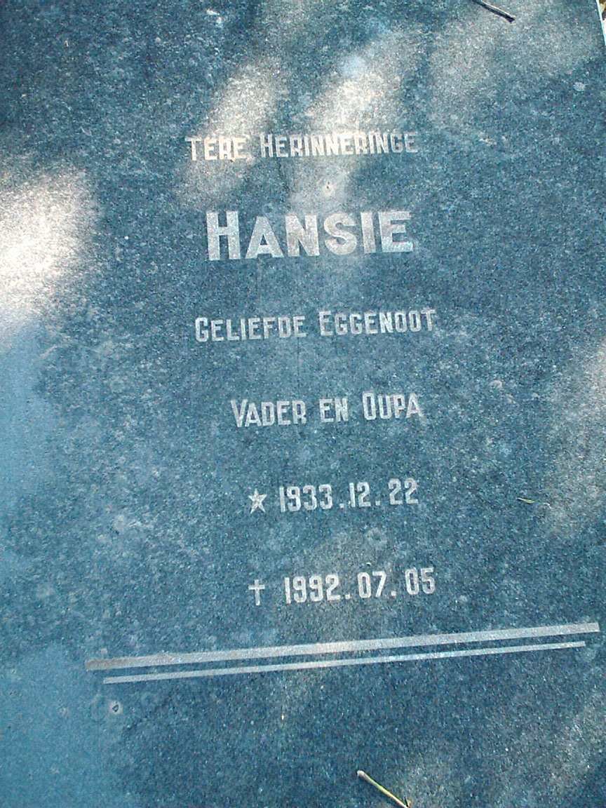 RAUBENHEIMER Hansie 1933-1962