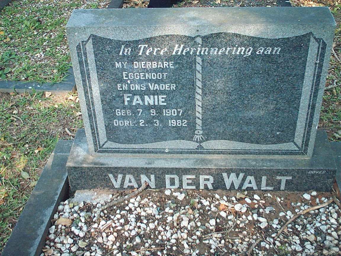 WALT Fanie, van der 1907-1982