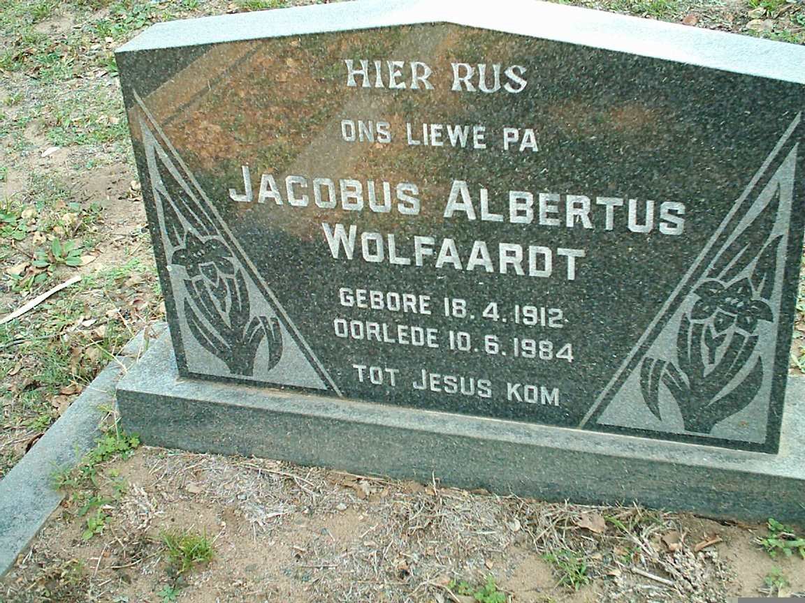 WOLFAARDT Jacobus Albertus 1912-1984