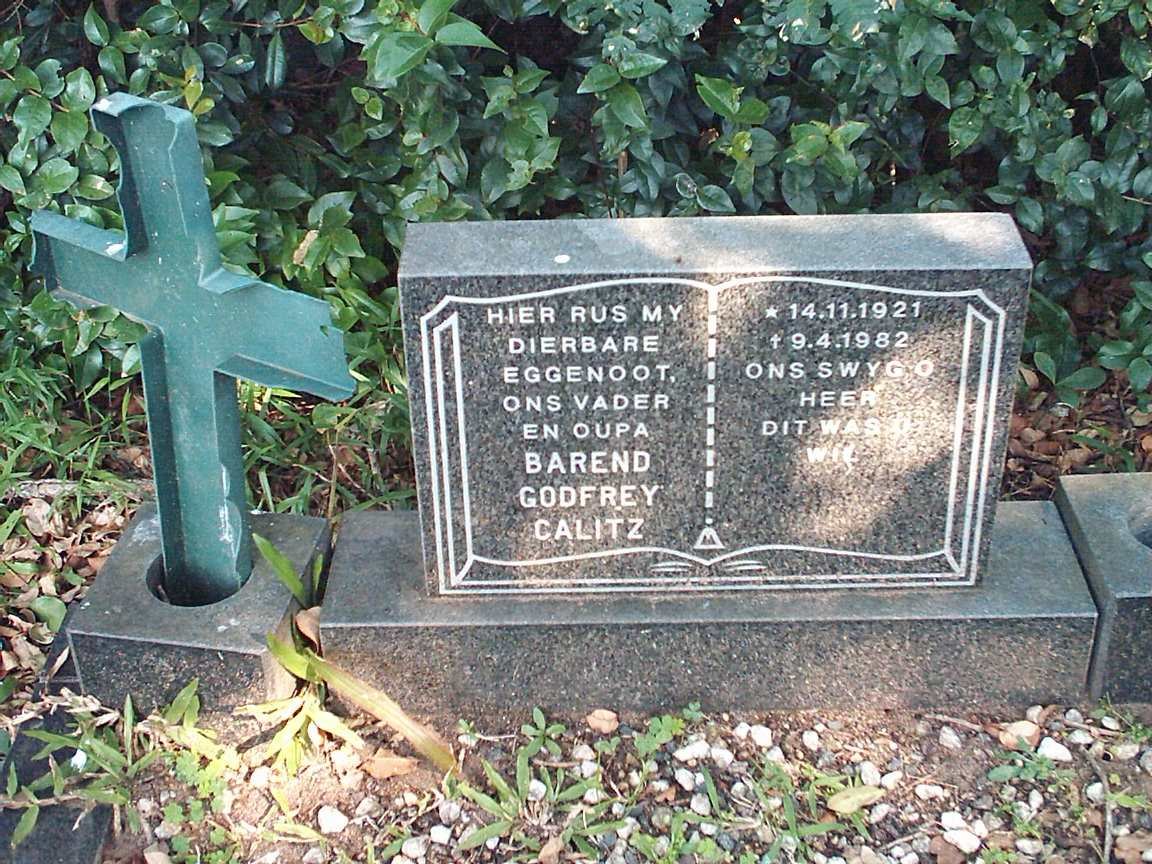 CALITZ Barend Godfrey 1921-1982