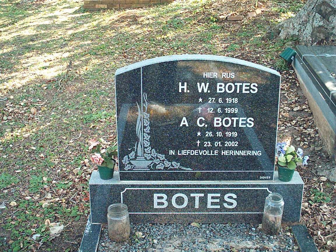 BOTES H.W. 1918-1999 &amp; A.C. 1919-2002