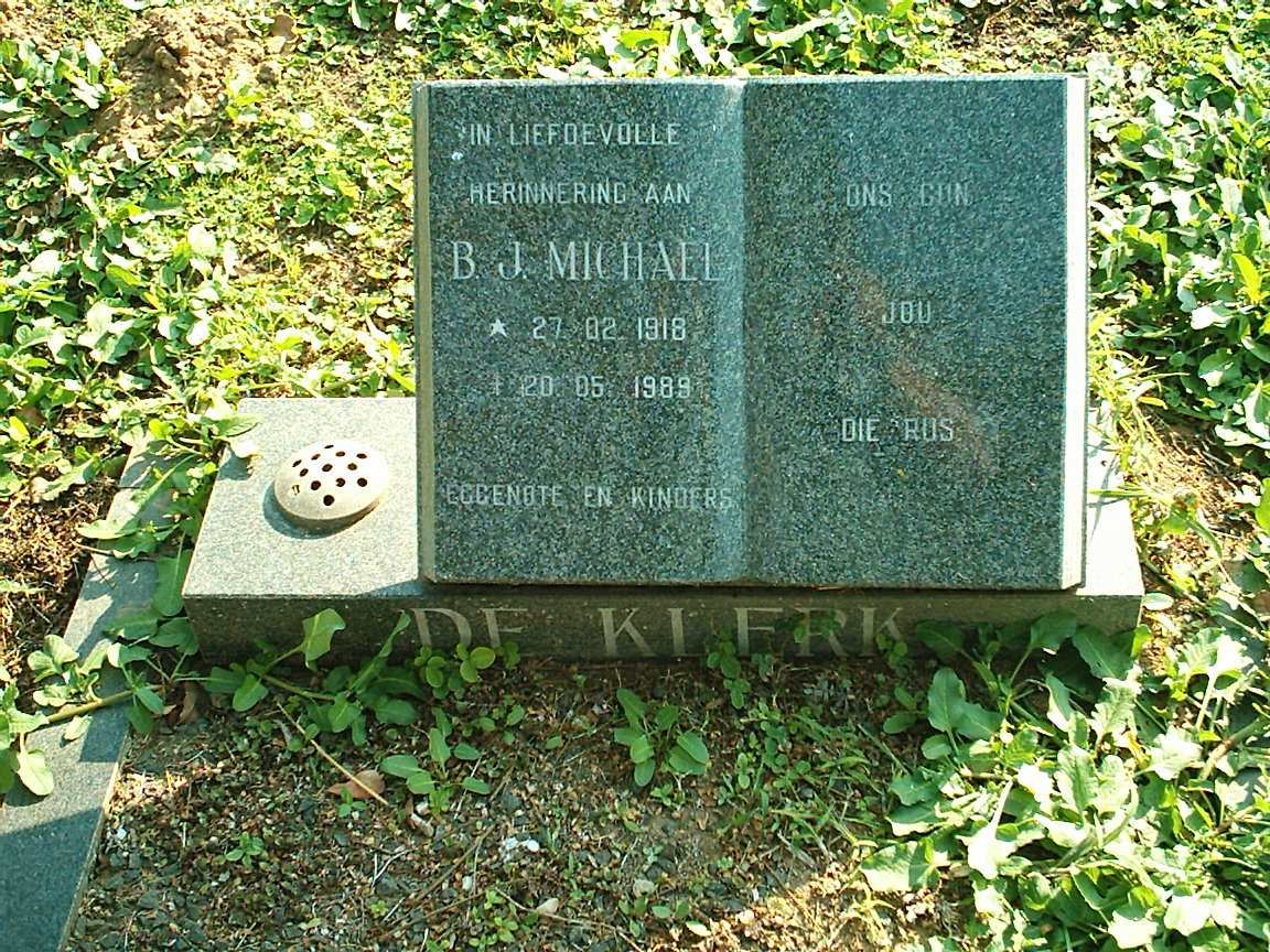 KLERK  B.J. Michael, de 1918-1989