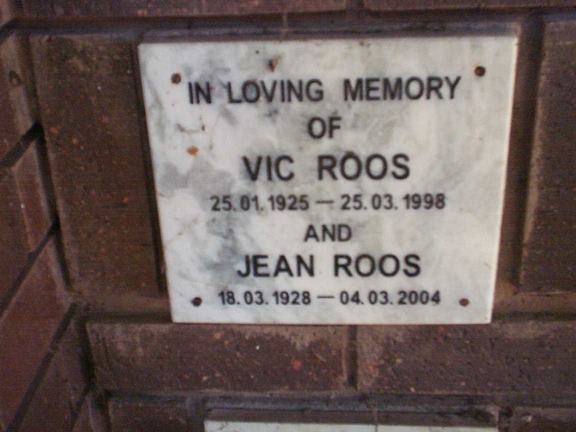 ROOS Vic 1925-1998 &amp; Jean 1928-2004