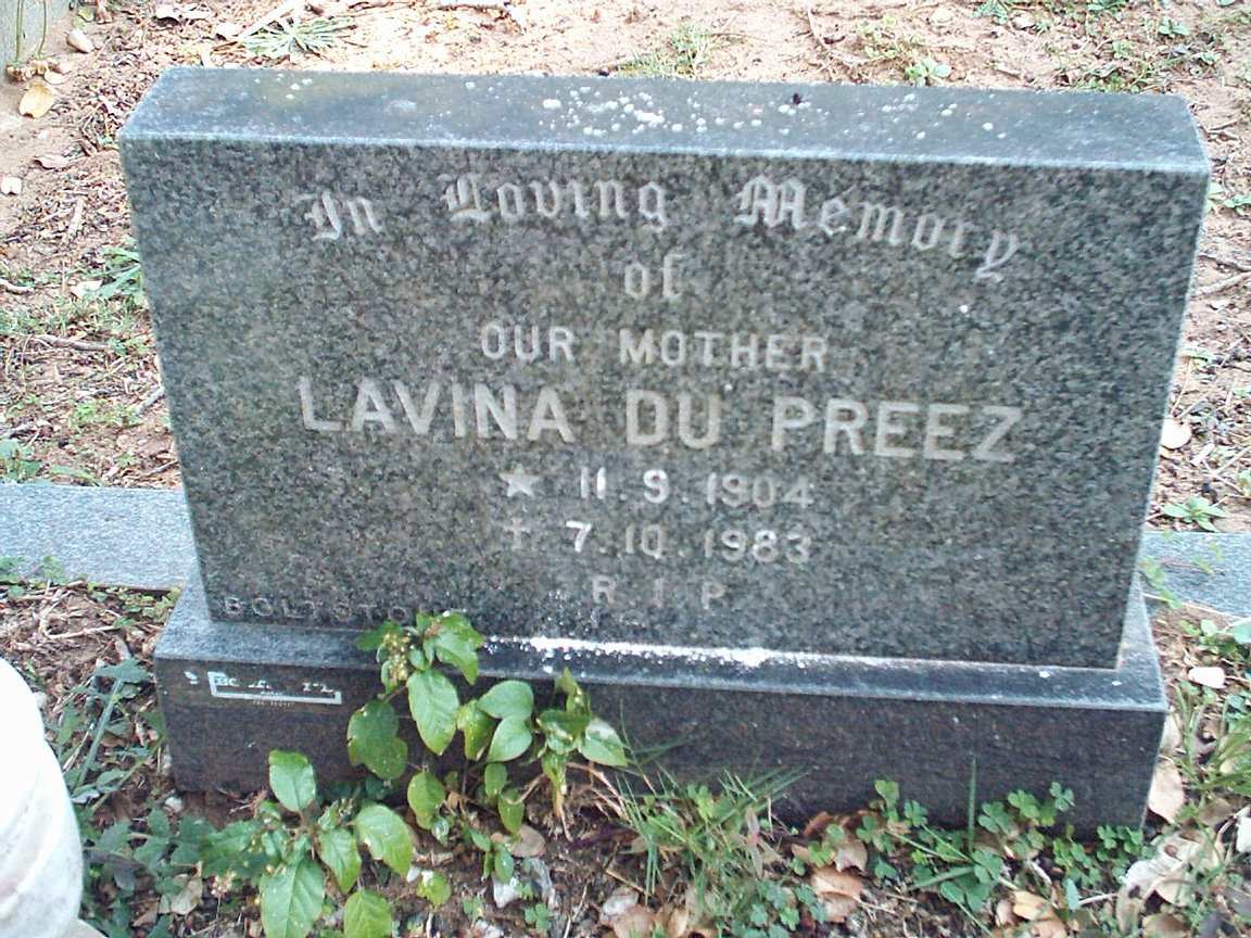 PREEZ Lavina, du 1904-1983