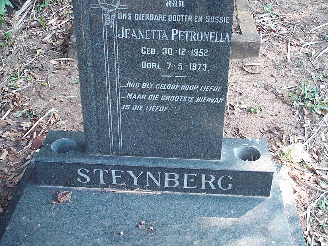 STEYNBERG Jeanetta Petronella 1952-1973