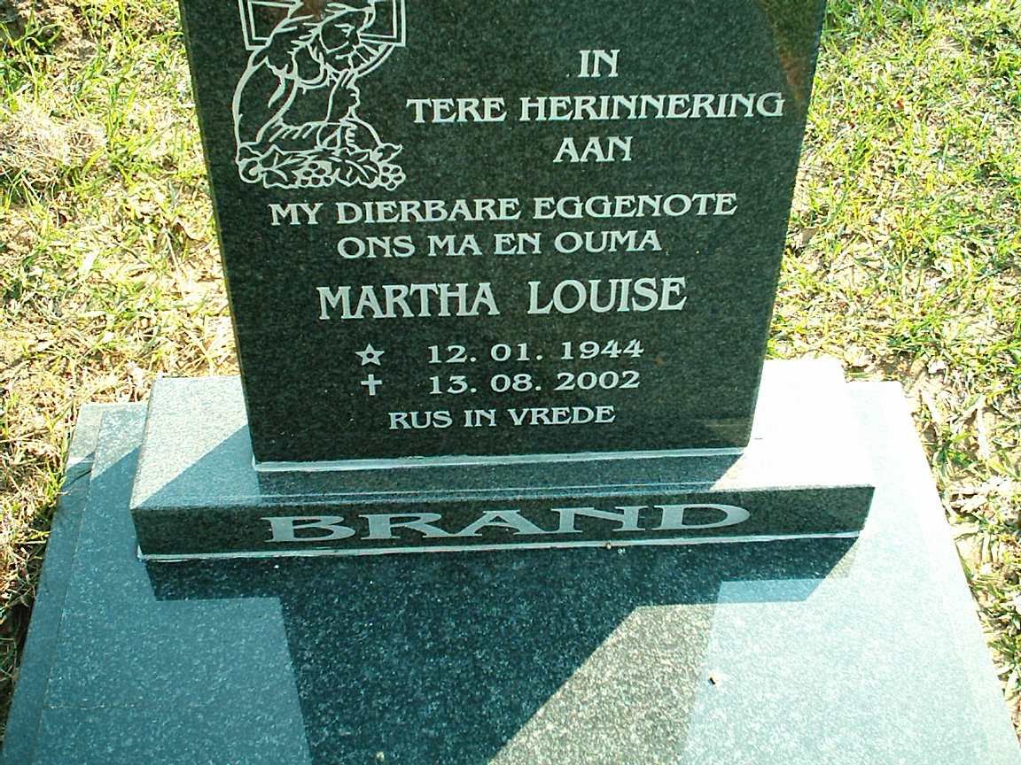 BRAND Martha Louise 1944-2002