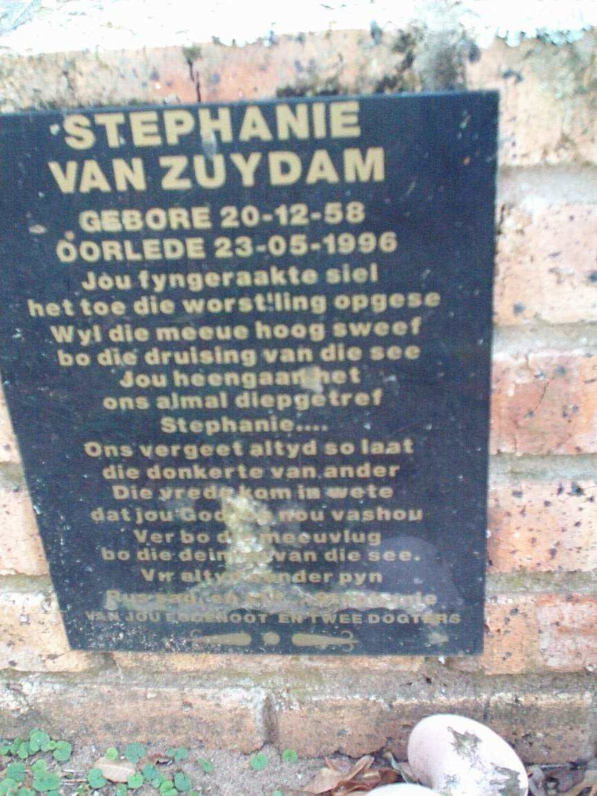 ZUYDAM Stephanie, van 1958-1996