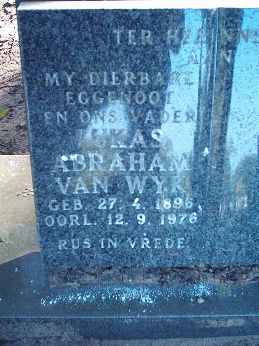 WYK Abraham Lukas, van 1896-1976