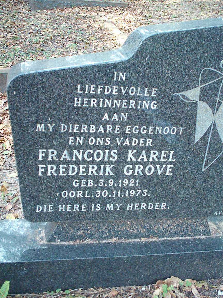 GROVE Francois Karel Frederik 1921-1973