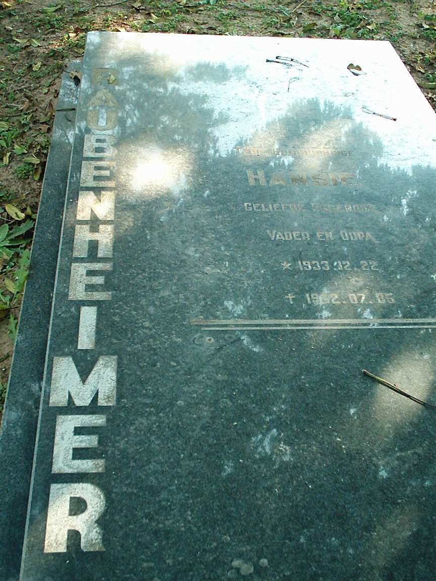 RAUBENHEIMER Hansie 1933-1962
