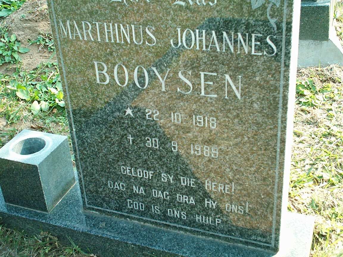 BOOYSEN Marthinus Johannes 1918-1989